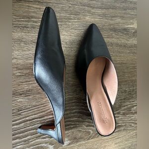 Madewell Black Leather Mules
